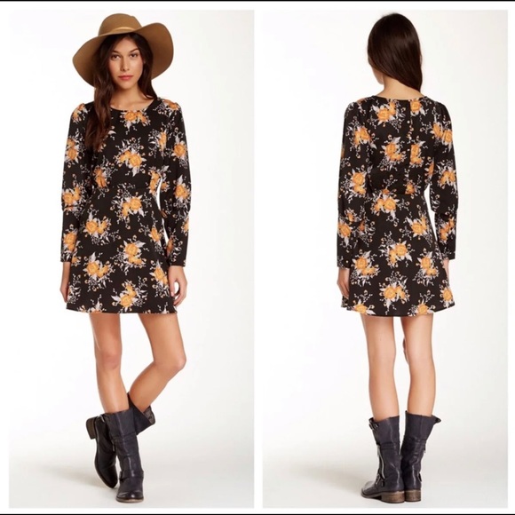 Free People Dresses & Skirts - Free People Floral Black Dress Size 6